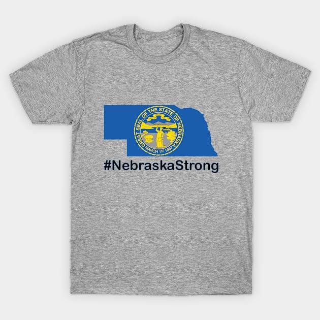 #NebraskaStrong Flag Map The State of Nebraska USA T-Shirt by DMLukman